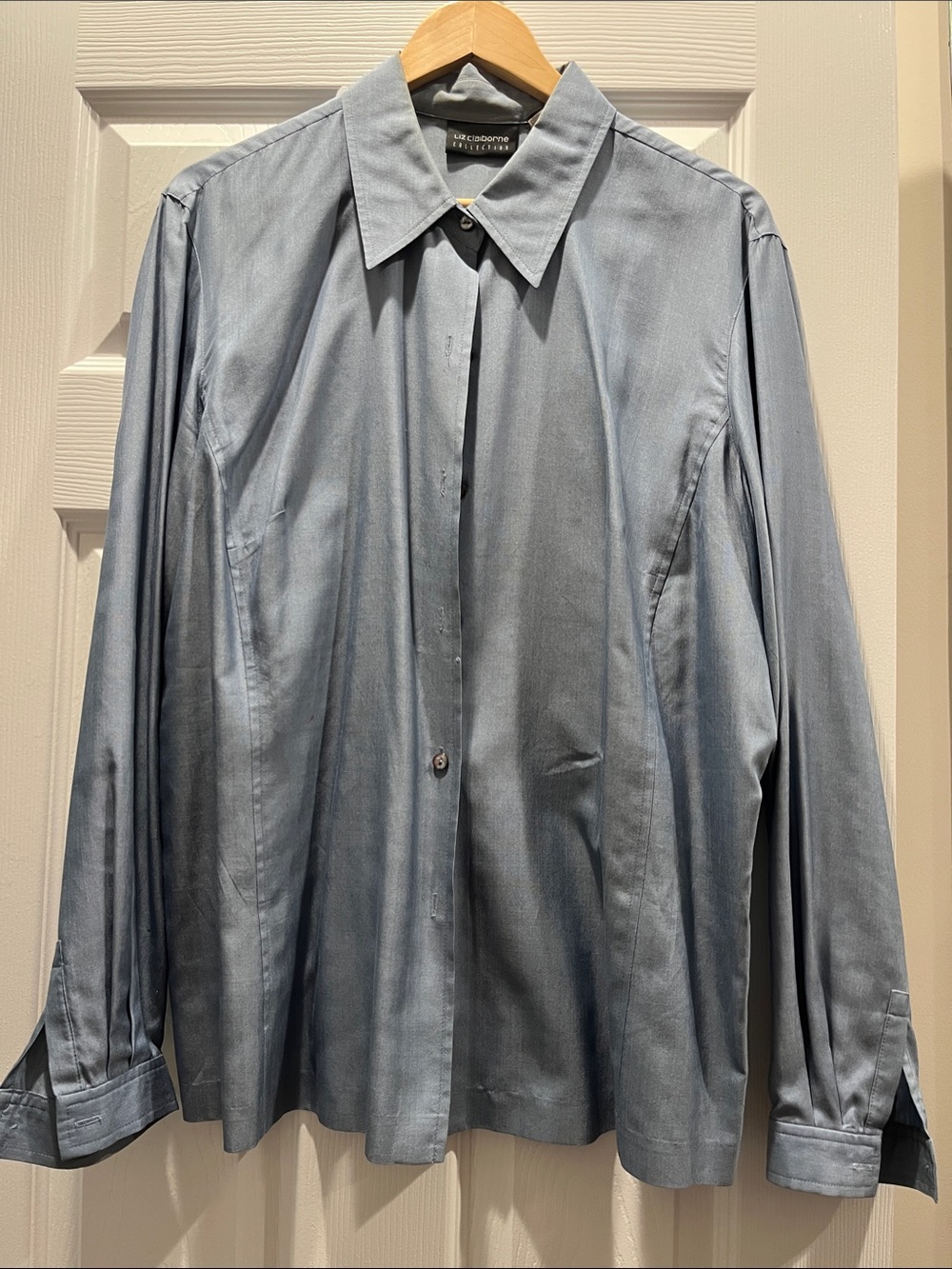 Liz Claiborne Light Steel Blue Button-Up Dress Shirt